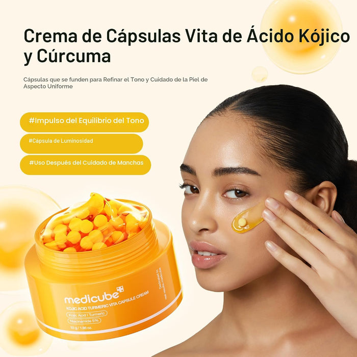 Medicube Crema cápsula con ácido kójico y cúrcuma para un tono desigual de piel, 53g