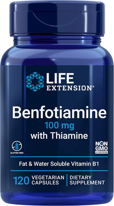 Life Extension Benfotiamina con tiamina, 100 mg, 120 cápsulas