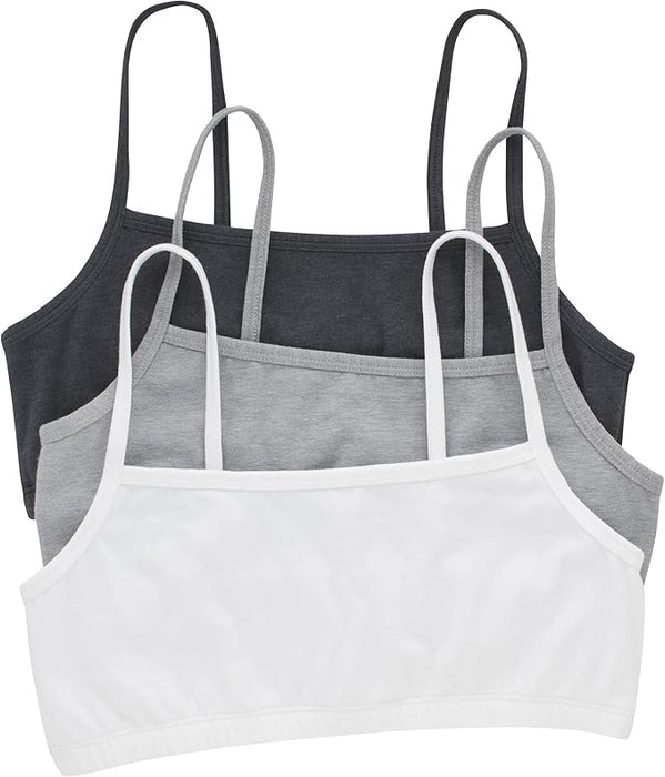 Hanes Paquete de bralette recortado para mujer, paquete de 3