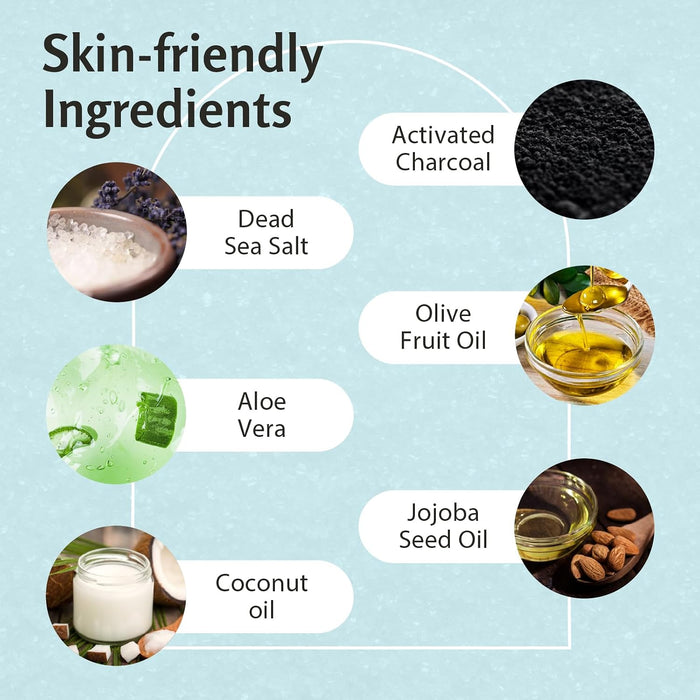 Exfoliante de carbón corporal con infusión de colágeno