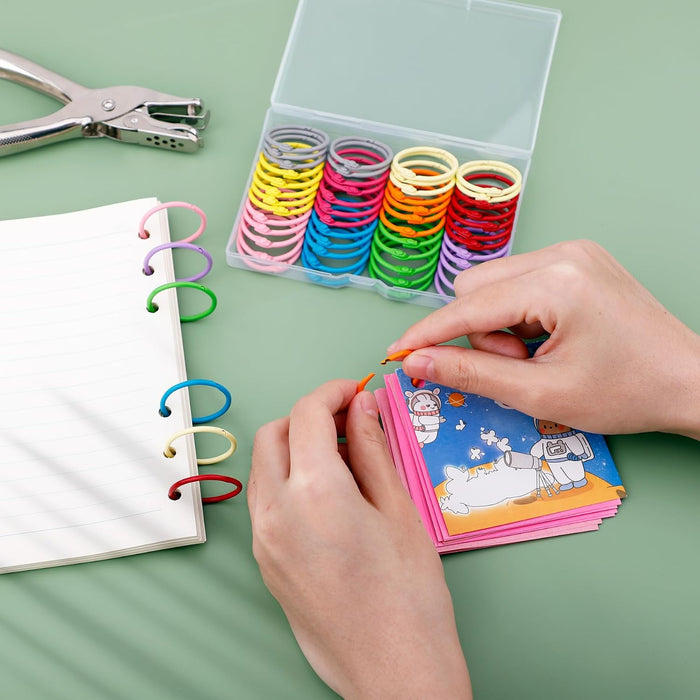 Antner 50 anillos metálicos para carpeta de hojas sueltas de 1 1/5 pulgadas