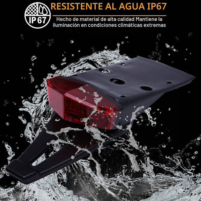 Guardabarros trasero rojo 12V LED luz trasera lámpara de freno señales de giro para motocicleta todoterreno