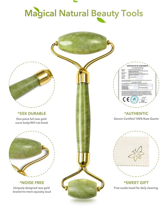 HANABEE Rodillo facial y herramienta de masaje Gua Sha