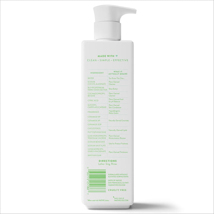 Native Champú restaurador para cabello y cuero cabelludo combinado, melón desnudo, 18OZ