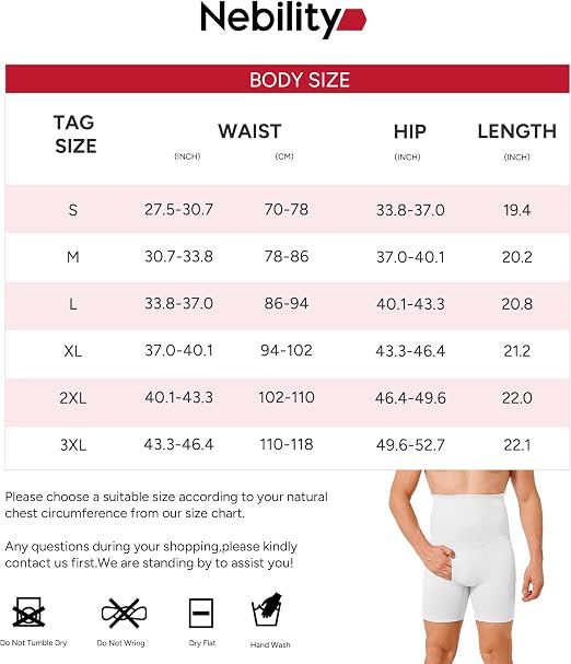 Nebility Faja moldeadora de cintura alta para hombre