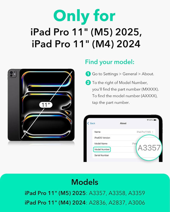 ESR Funda magnética extraíble con carga para iPad Pro 11 , con almacenamiento de lápiz