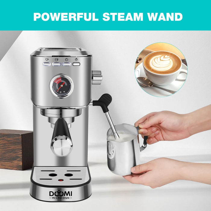 Máquina de café espresso profesional de 20 barras con espumador de leche y varita de vapor