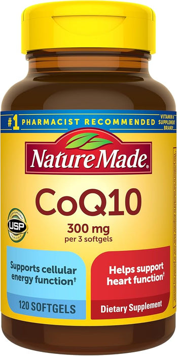 Nature Made CoQ10 300 mg por 3 cápsulas blandas, apoyo para la salud del corazón, 120 cápsulas blandas