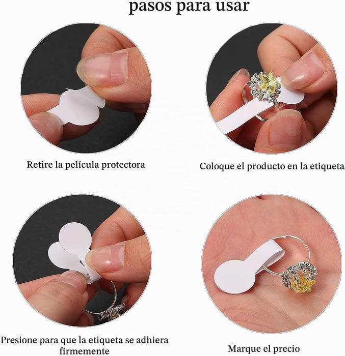 1000 calcomanías de etiquetas autoadhesivas en blanco para joyas