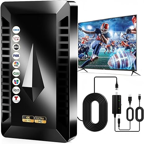 Antena de TV para interiores y exteriores, antena para Smart TV y televisores antiguos