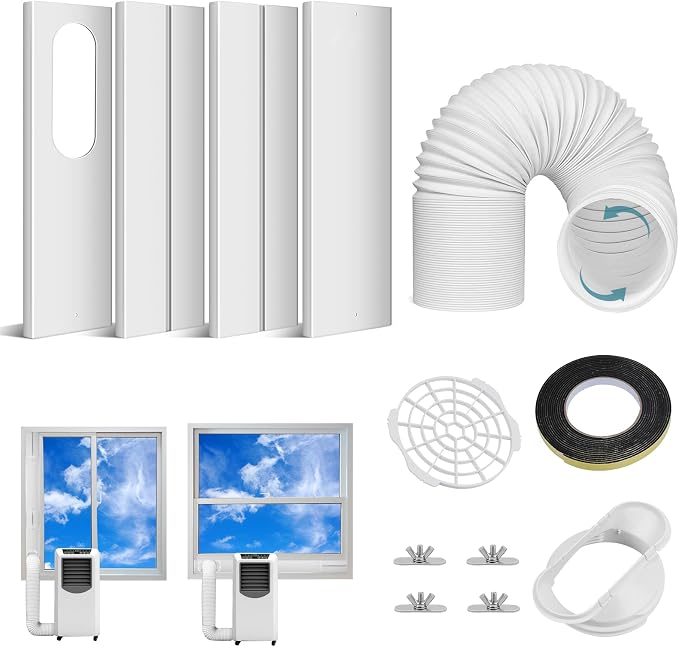 Ninonly Kit de ventilación de ventana de aire acondicionado portátil de 5.9