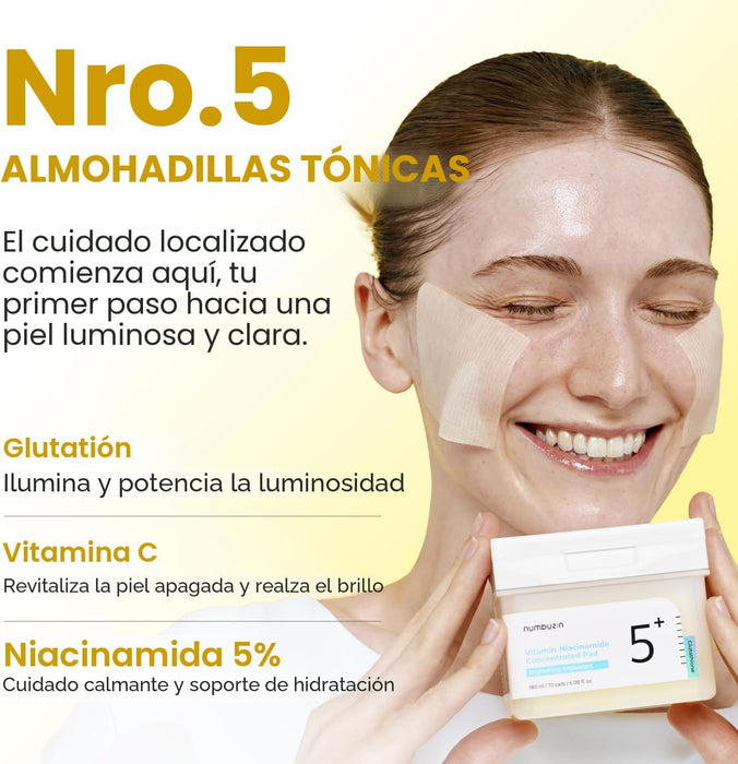 numbuzin No.5 Suero Concentrado de Vitamina-Niacinamida, Almohadillas Faciales