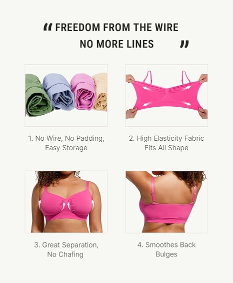 FeelinGirl Sujetadores sin colchas para mujeres sin costura de cobertura completa