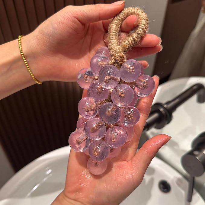 Jabón de uva en cuerda, exquisito jabón aromático decorativo en barra para el hogar y viajes