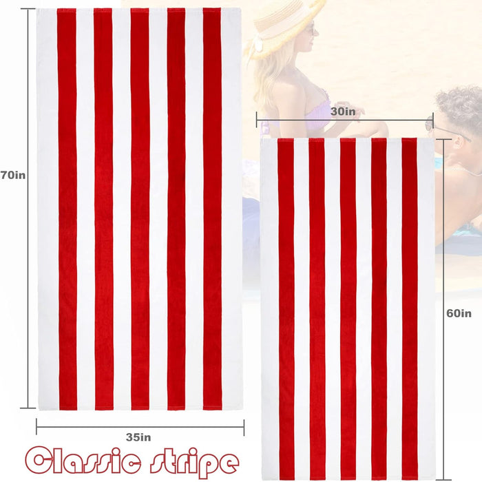 Pack de 2 toallas de playa grandes de algodón, súper absorbentes