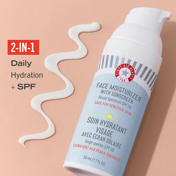 First Aid Beauty Hidratante facial Ultra Repair con protector solar, SPF 30 de 50ml