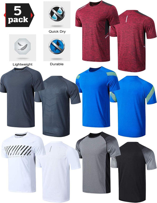 Camisetas de manga corta con cuello redondo Liberty Imports  para hombre (pack de 5)
