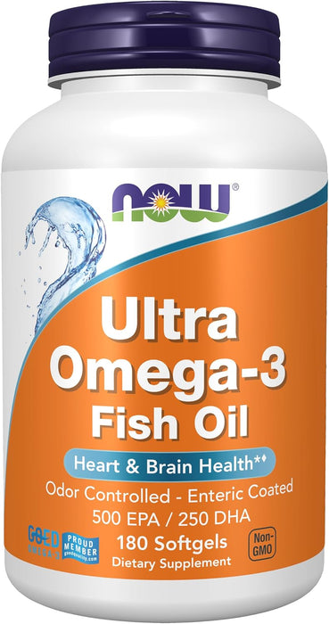 NOW Foods Suplementos, Ultra Omega-3 Destilado Molecularmente y Recubierto entérico