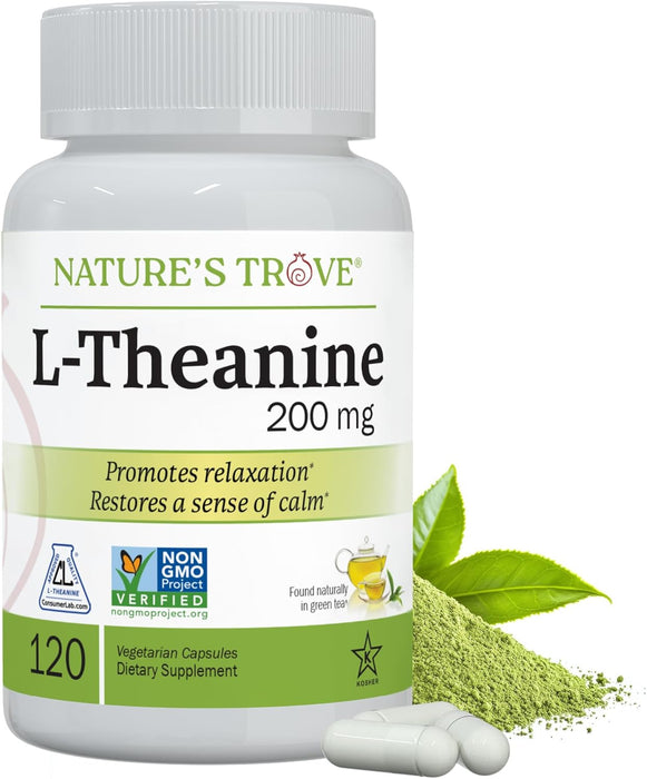 Nature's Trove  120Cápsulas vegetarianas de L-teanina, 0,007 onzas