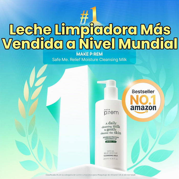 MAKE P:REM Safe Me. Leche limpiadora hidratante Relief, 200 ml (6.76 fl.oz.)