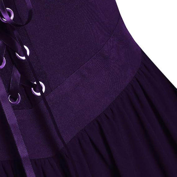 Vestido punk gótico para mujer, hombros descubiertos, manga mariposa