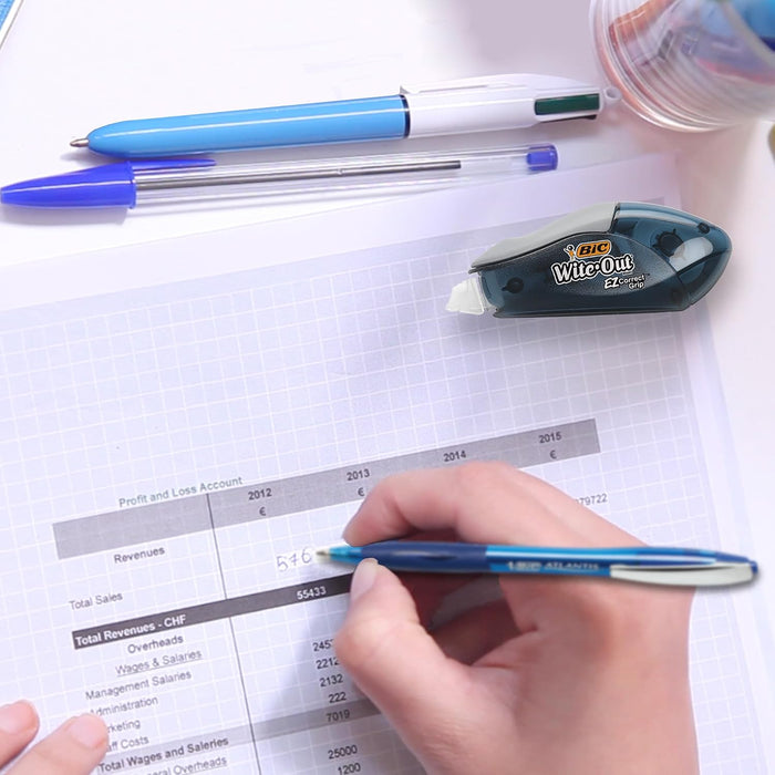 BIC Wite-Out Brand Cinta Correctora EZ Correct Grip, 19.8 Pies, Paquete de 2 Unidades