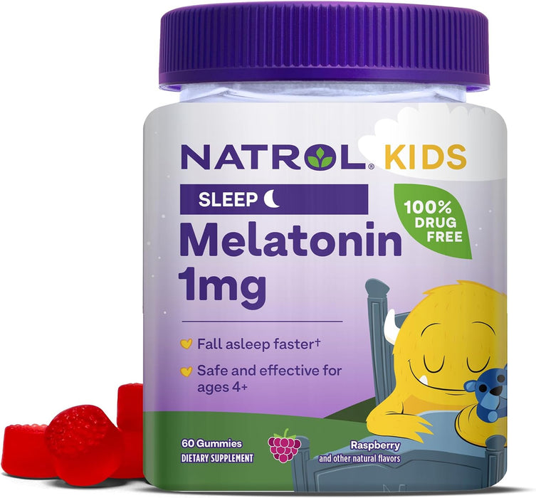 Natrol Melatonina para niños de 1 mg, suplemento para un sueño reparador, gomitas para dormir para niños