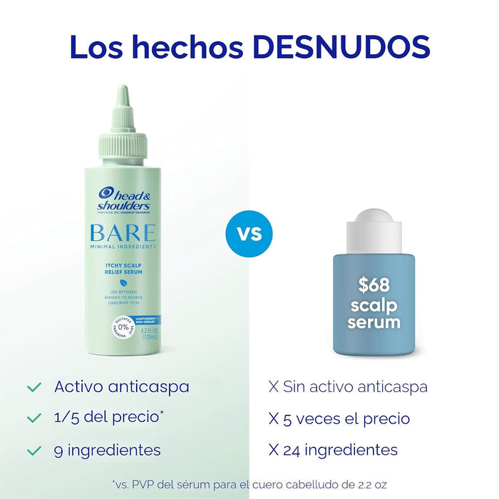 Head & Shoulders Suero anticaspa para aliviar el cuero cabelludo desnudo 0.1% de piritiona de zinc
