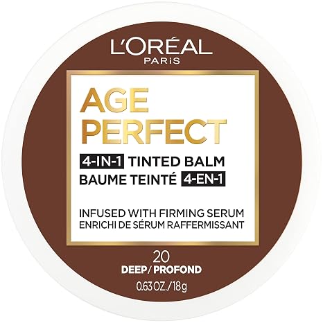 L'Oreal Paris Age Perfect Base de bálsamo facial teñido 4 en 1 de cobertura ligera a media