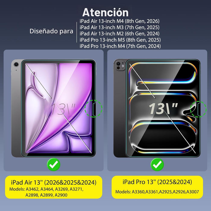 SPARIN Protector de pantalla para iPad Air de 13 pulgadas M4/M3/M2 y iPad Pro 13" M5/M4