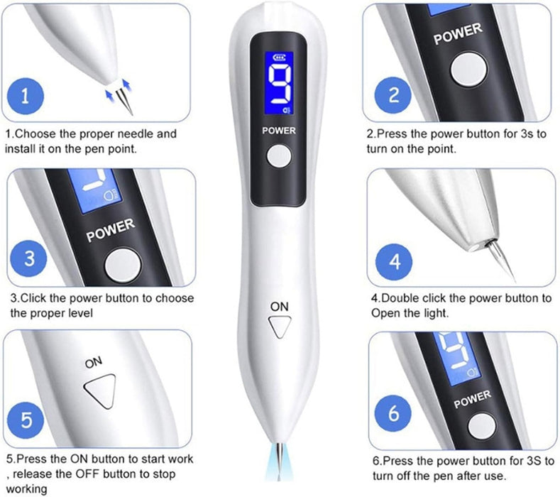 Derma Pen Bolígrafo para piel, herramienta removedor de puntos negros, portátil (dorado)