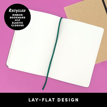 Cuaderno de notas en blanco reciclado PAPERAGE (azul oscuro), 160 páginas