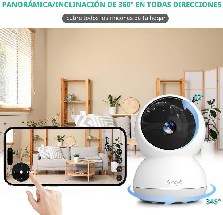 Alaga Cámara para interiores, cámara de seguridad HD 3K para interiores