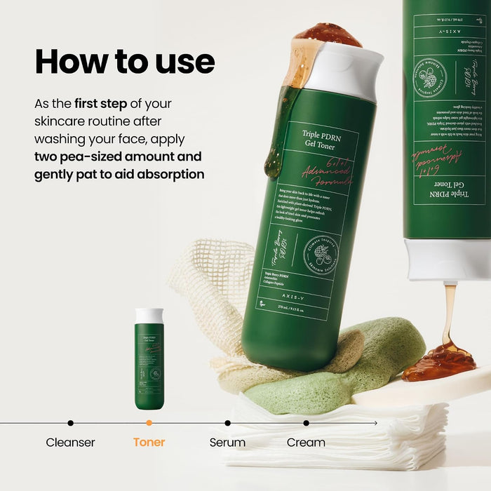 AXIS-Y Tóner de gel Triple PDRN – Tóner reparador calmante de barrera