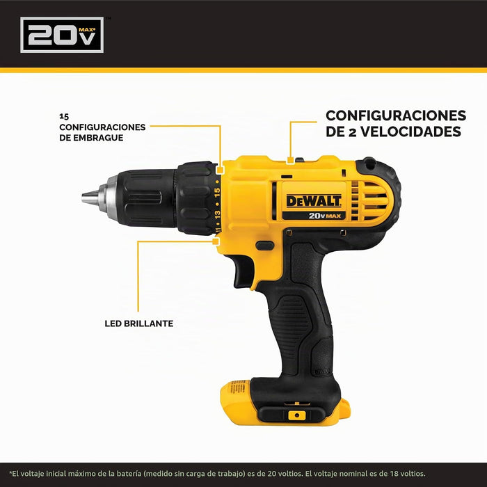 DeWALT DCD771C2 Taladro (Ión de litio) Negro y Amarillo