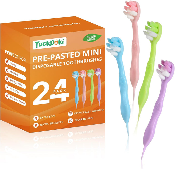 Mini cepillos de dientes desechables de viaje con pasta de dientes