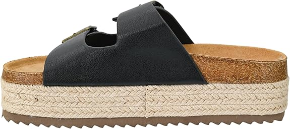 Sandalias de plataforma sin filtro de 2 pulgadas con hebillas ajustables