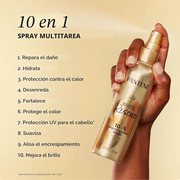 Pantene Miracle Rescue Spray Multiusos 10 en 1, Protección contra el Calor
