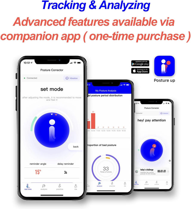 Entrenador y corrector de postura inteligente hipee P1