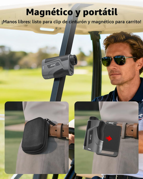 Telémetro de golf Acer Gadget con función de pendiente (activada/desactivada), 800/1200 yardas