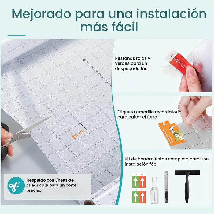 Coavas Película de privacidad para ventanas, adhesivos estáticos de vidrio esmerilado