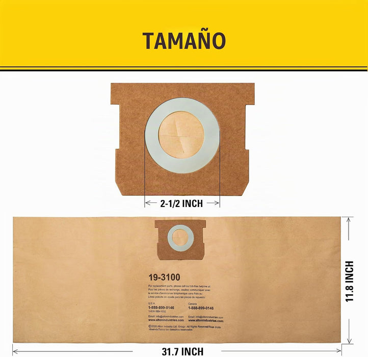 Stanley Bolsas de filtro desechables de 5 a 8 galones para aspiradoras de líquidos y sólidos (paquete de 3)