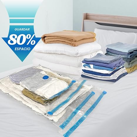 Fygrip Bolsas de almacenamiento al vacío con bomba de mano, 80% ahorradoras