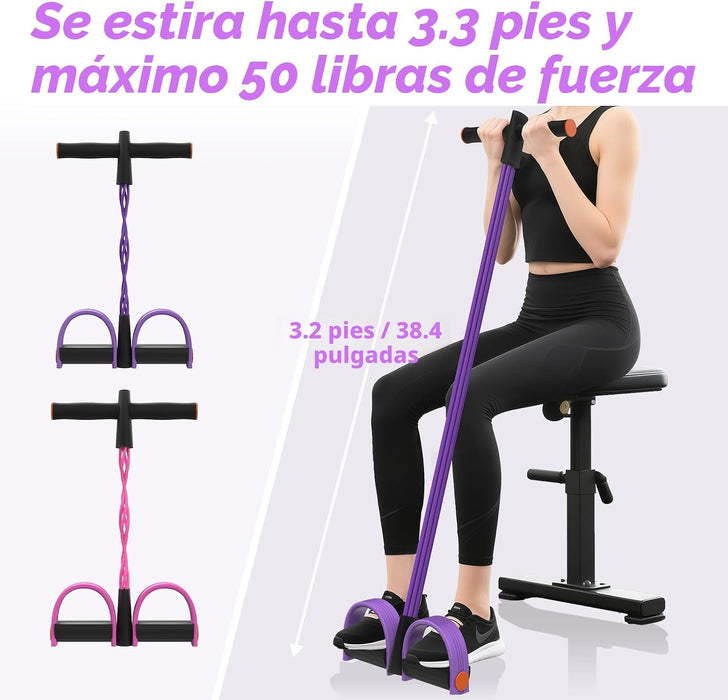 Bandas de resistencia con asas elástica de pedal de pie de 6 tubos