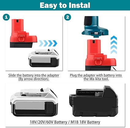 Adaptador de batería para herramientas Makita de 12 V y 14,4 V Ni-CD Ni-MH(solo adaptador).