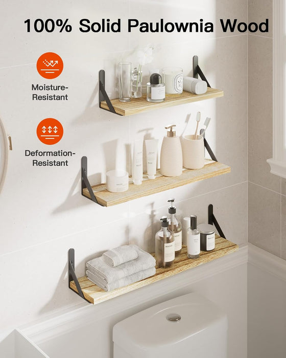 4pcs Estantes flotantes de madera de decoración de pared para el hogar