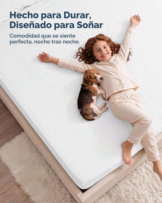 Utopía Bedding Sábana ajustable, resistente a las arrugas, a la decoloración y a las manchas para cama QUEEN
