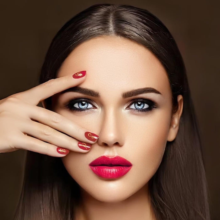4 hojas de Calcomanías de uñas con letras retro