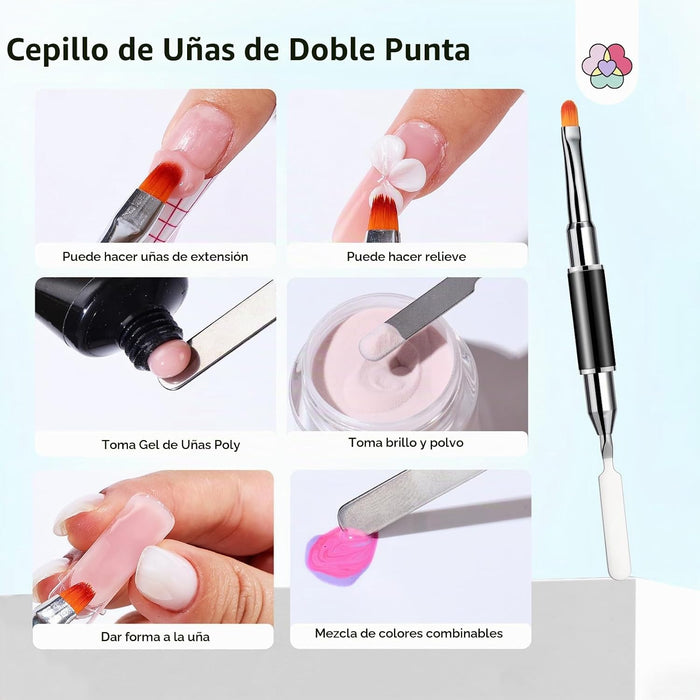 SAVILAND kit de uñas todo en 1 con cepillo de uñas de doble extremo