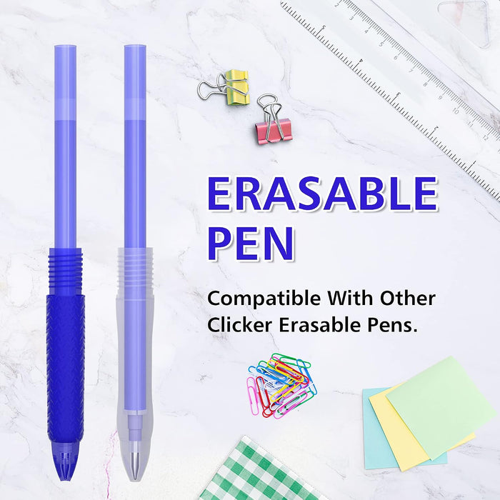 Vanstek 12 recambios de tinta de gel para bolígrafos borrables azules de punta fina de 0.7 mm